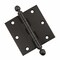 Embassy 3-1/2 x 3-1/2 Solid Brass Hinge, Oil Rubbed Bronze Finish with Acorn Tips 3535BBUS10BA-1 - alternate 1